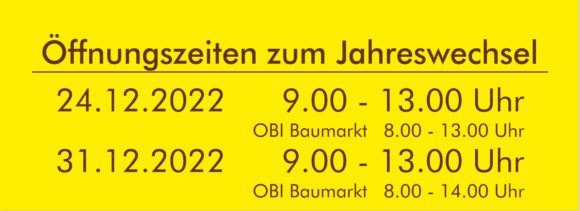 REIZ Öffnungszeiten 24.12.2022 und 31.12.2022